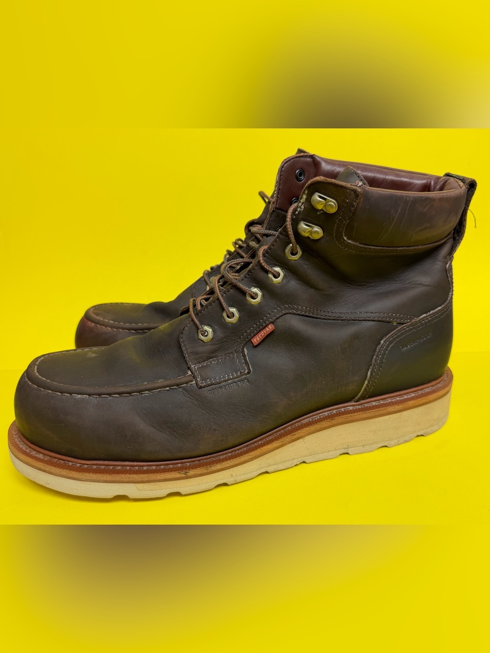 Tecovas Men's LongHaul Waterproof Moc Composite Toe Work Boots Espresso 15D